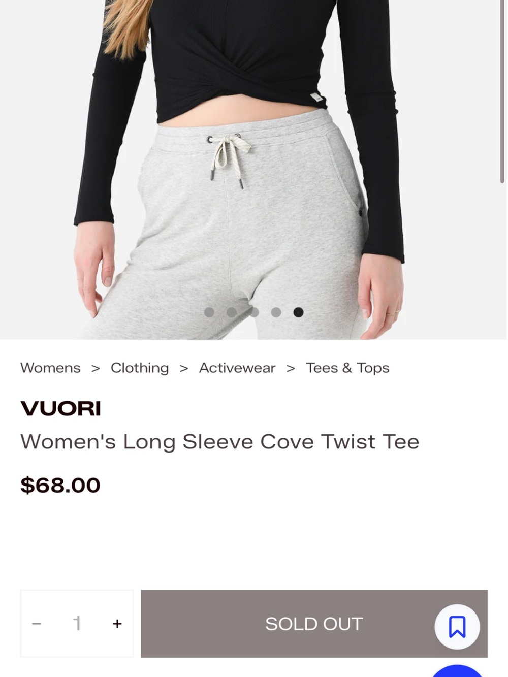 Vuori Long Sleeve Cove Twist Tee NWT - Picture 5 of 13